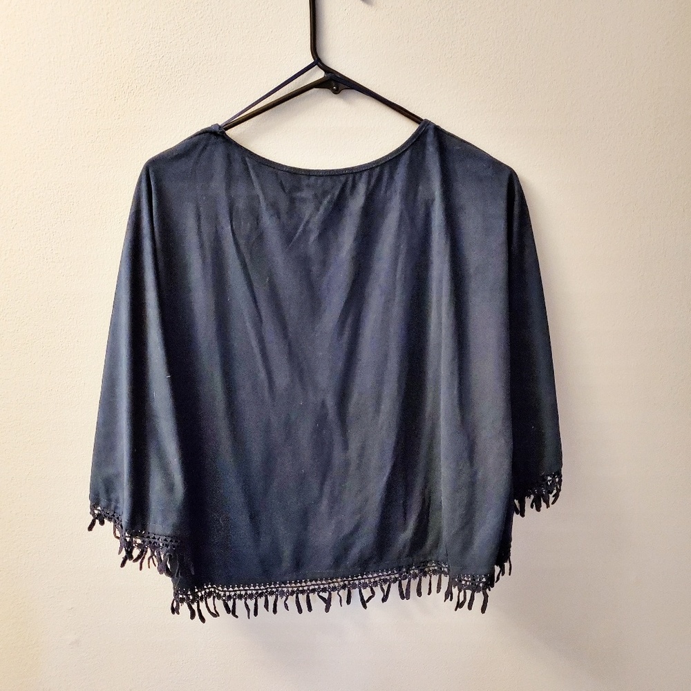 Flying Tomato Crop Embroidered Poncho - Picture 4 of 4